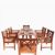 Malibu Outdoor 7-Piece Wood Patio Dining Set with Curvy Leg Table V189SET2