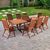 Malibu Outdoor 9-Piece Wood Patio Dining Set with Extension Table & Reclining Chairs V232SET4 #2