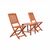 Malibu Outdoor Patio 3-Piece Wood Balcony Set with Folding Chair V1802SET12 #2