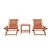 Malibu Wood Outdoor Patio 3-Piece Comfort Lounge Set V1802SET10