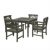 Renaissance Contoured Outdoor 5-Piece Wood Patio Stacking Table Dining Set V1840SET5