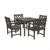 Renaissance Modern Outdoor 5-Piece Wood Patio Stacking Table Dining Set V1840SET2