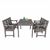 Renaissance Outdoor 4-Piece Hand-scraped Wood Patio Dining Set with 4-foot Bench V1297SET18 #2