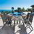Renaissance Outdoor Patio Hand-scraped Wood 5-Piece Dining Set with Reclining Chairs V1300SET10 #2
