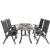 Renaissance Outdoor Patio Hand-scraped Wood 5-Piece Dining Set with Reclining Chairs V1300SET10