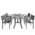 Renaissance Outdoor Patio Hand-scraped Wood 5-Piece Dining Set with Stacking Chairs V1300SET13
