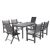 Renaissance Outdoor Patio Hand-scraped Wood 7-Piece Dining Set with Reclining Chairs V1297SET25