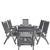Renaissance Outdoor Patio Hand-scraped Wood 7-Piece Dining Set with Reclining Chairs V1297SET26