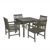 Renaissance Slatted Outdoor 5-Piece Wood Patio Stacking Table Dining Set V1840SET3