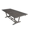 Renaissance Outdoor Patio Hand-scraped Wood Rectangular Extension Table with Foldable Butterfly V1294