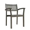 Renaissance Slatted Outdoor Patio Stacking Armchair - Hand-scraped Wood V1805