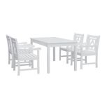 Bradley Diamond 5-Piece Wood Patio Rectangular Table Dining Set - White V1336SET26
