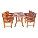 Malibu Outdoor 5-Piece Wood Patio Dining Set V187SET25