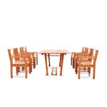Malibu Outdoor 7-Piece Wood Patio Dining Set with Extension Table V232SET34