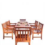 Malibu Outdoor 7-Piece Wood Patio Dining Set V98SET12