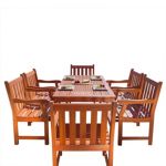 Malibu Outdoor 7-Piece Wood Patio Dining Set V98SET26