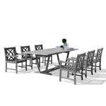Renaissance Outdoor 7-Piece Hand-scraped Wood Patio Dining Set with Extension Table V1294SET11