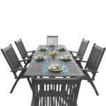 Renaissance Outdoor Patio Hand-scraped Wood 7-Piece Dining Set with Extension Table V1294SET22