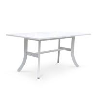 Bradley Rectangle Outdoor Dining Table with Curvy Legs - White V1337
