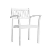 Bradley Slatted Outdoor Patio Stacking Armchair - White V1806