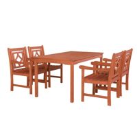 Malibu Outdoor 5-Piece Wood Patio Rectangular Table Dining Set V98SET64