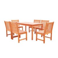Malibu Outdoor 7-Piece Wood Patio Dining Set with Armless Chairs V98SET47