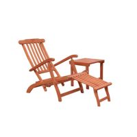 Malibu Wood Outdoor Patio 2-Piece Chaise Lounge Set V1802SET3