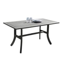 Renaissance Outdoor Patio Hand-scraped Wood Rectangular Dining Table with Curvy Legs V1300