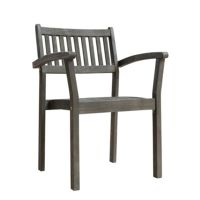 Renaissance Slatted Outdoor Patio Stacking Armchair - Hand-scraped Wood V1805