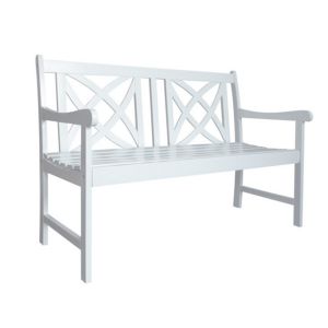 Bradley Traditional Outdoor Patio 4-foot Wood Garden Traditional Bench - White V1713