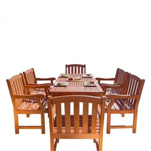 Malibu Outdoor 7-Piece Wood Patio Dining Set V98SET29