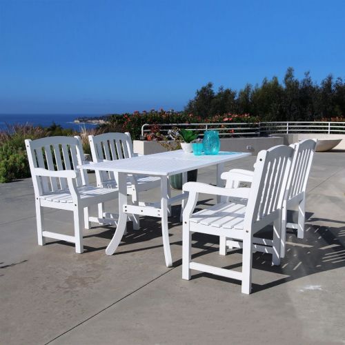 Bradley Classic 5-Piece Wood Patio Dining Set - White V1337SET6