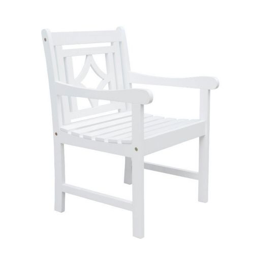 Bradley Diamond Outdoor Garden Armchair - White V1829