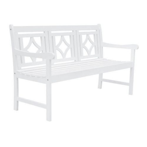 Bradley Diamond Outdoor Patio 5ft Bench - White V1831