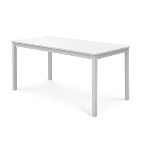 Bradley Rectangle Outdoor Patio Dining Table - White V1336