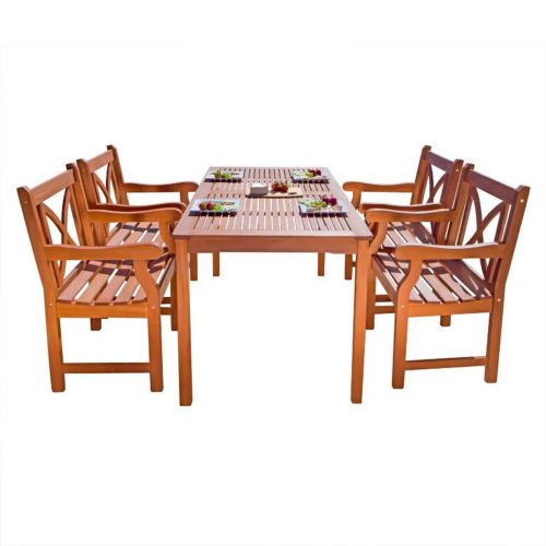 Malibu Outdoor 5-Piece Wood Patio Dining Set V98SET2