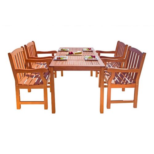 Malibu Outdoor 5-Piece Wood Patio Dining Set V98SET27