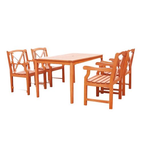 Malibu Outdoor 5-Piece Wood Patio Dining Set V98SET48