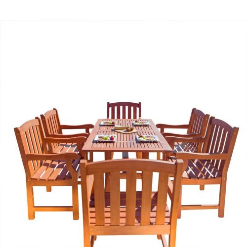 Malibu Outdoor 7-Piece Wood Patio Dining Set V187SET27