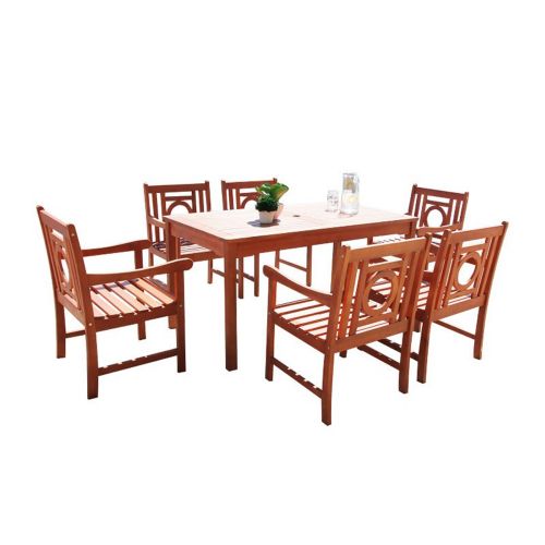 Malibu Outdoor 7-Piece Wood Patio Dining Set V98SET41