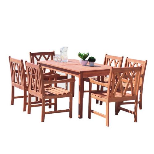 Malibu Outdoor 7-Piece Wood Patio Dining Set V98SET45