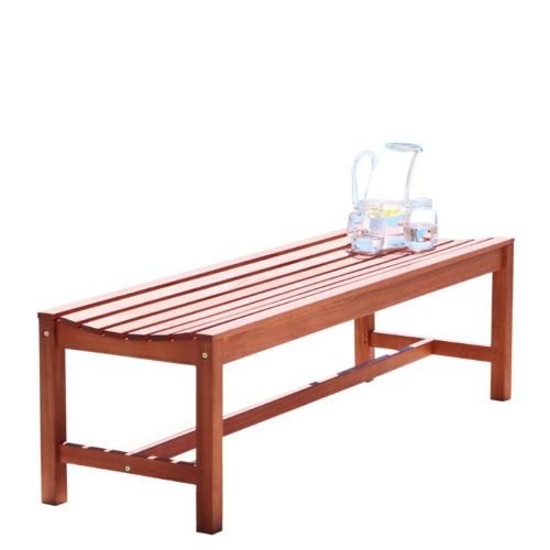 Malibu Outdoor Patio 4-foot Wood Backless Garden Bench V1640