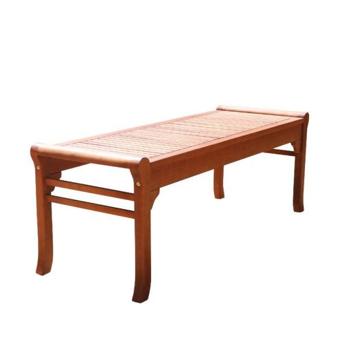 Malibu Outdoor Patio 4-foot Wood Backless Garden Bench V1642