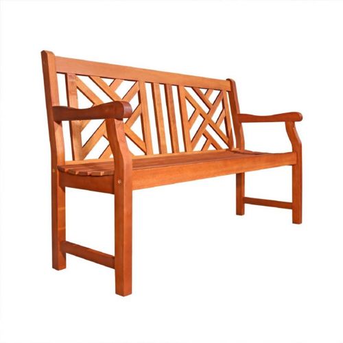 Malibu Outdoor Patio 4-foot Wood Garden Bench V445E