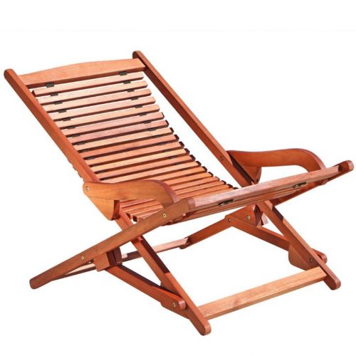 Malibu Outdoor Wood Folding Lounge Chair V157