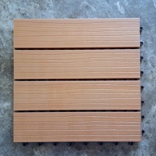 Outdoor-Plastic Composite Interlocking Decking Tile - Cedar (Set of 11 tiles) V1601