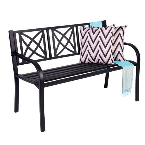 Paracelsus 4ft Metal Garden Bench in Black V1811