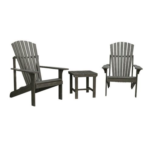 Renaissance Adirondack Wood 3-Piece Conversation Set - Vista Gray V1843SET9