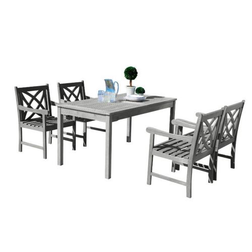 Renaissance Outdoor 5-Piece Hand-scraped Wood Patio Dining Set V1297SET11