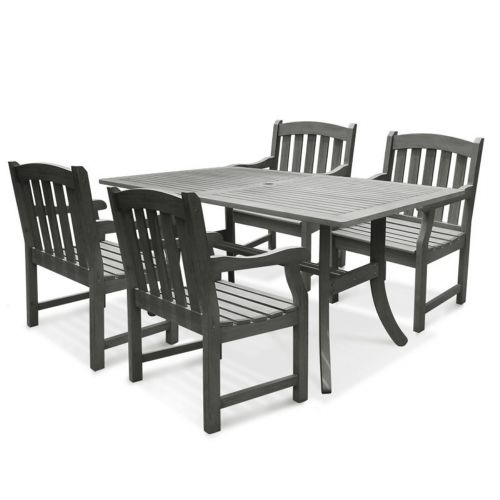 Renaissance Outdoor 5-Piece Hand-scraped Wood Patio Dining Set V1300SET6